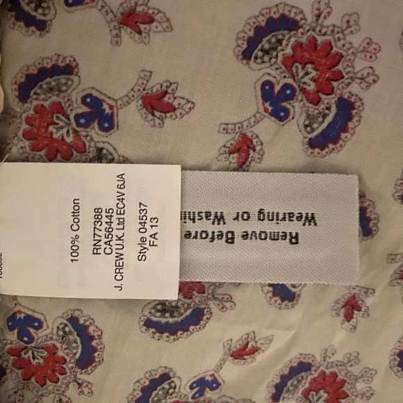 J. Crew Shirt Size 8 Perfect Papaya Paisley Long Sleeve Style 04537 NEW WITH TAG - Picture 9 of 9